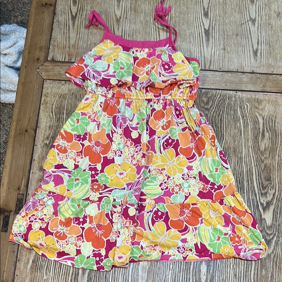 Floral Kids Dress - Pink, Orange, Yellow box 5 - Picture 2 of 5